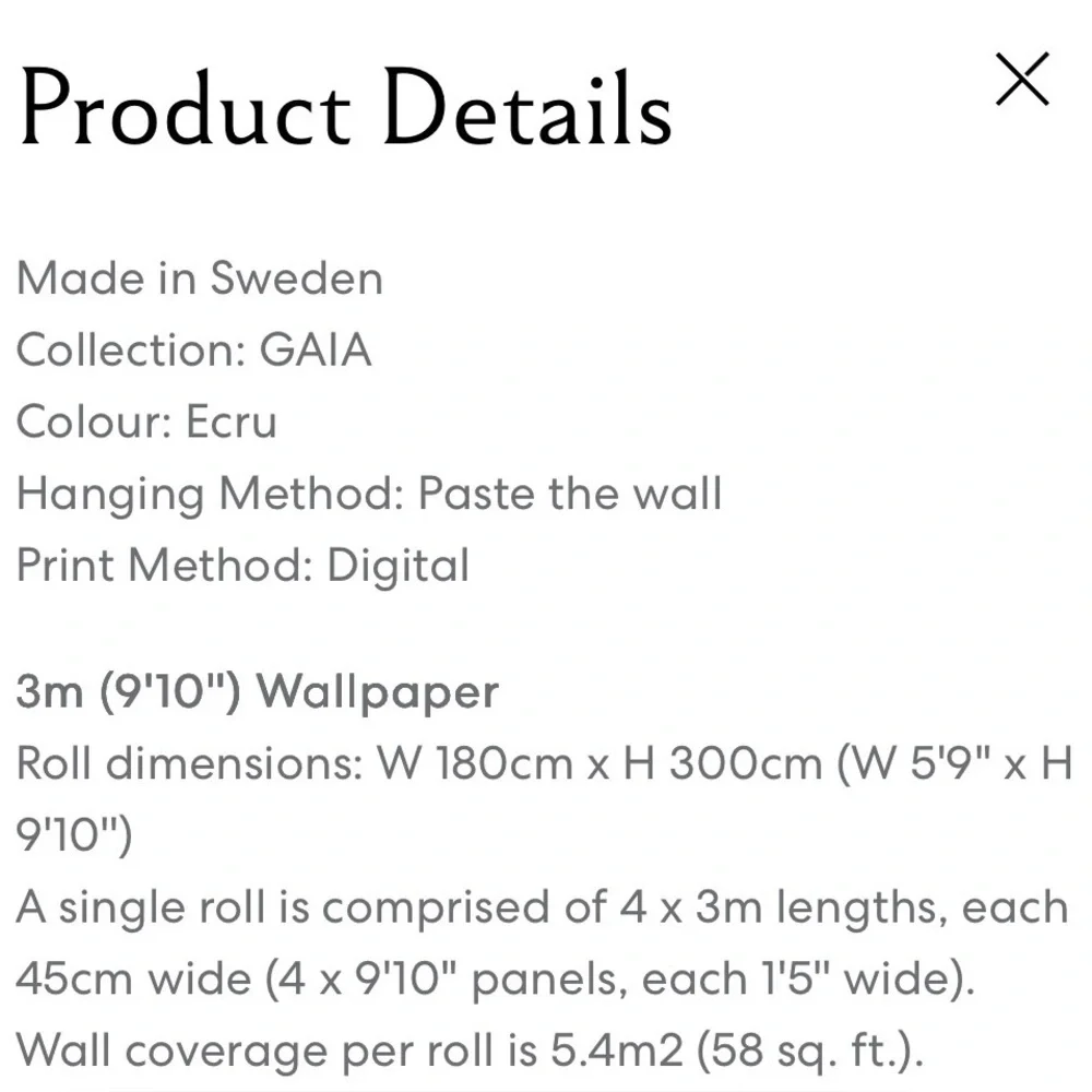 Anthropologie x House of Hackney Gaia Wallpaper in Ecru NEW